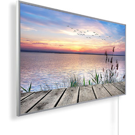 Інфрачервовий обігрівач з зображенням – TÜV SÜD - 1200 Вт, білий каркас (42 ступінь)