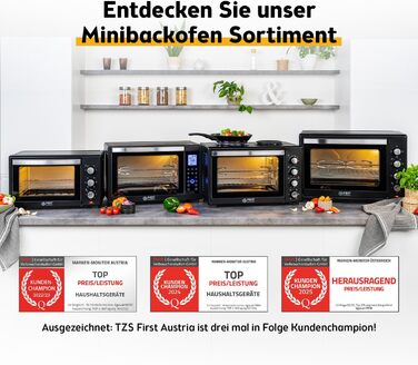 Міні-піч TZS First Austria Digital 30L 1600W з регулюванням температури та таймером - для кухні та кемпінгу