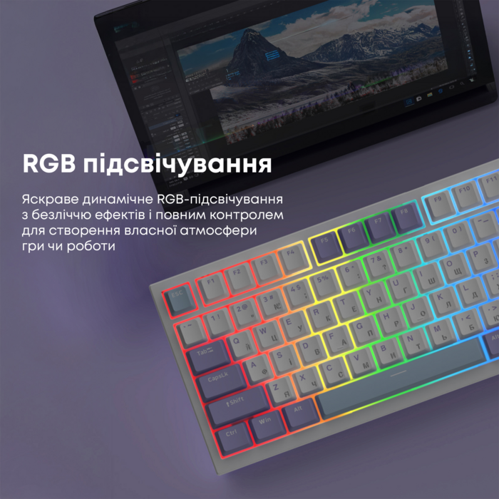 Дротова механічна клавіатура Ajazz AK820 Sea Salt Switch White (AK820-SS-PWB)