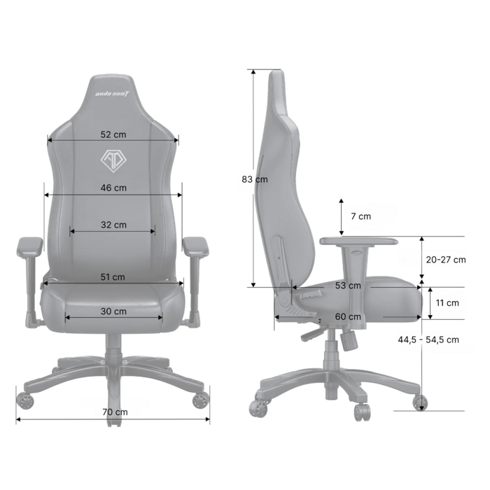 Крісло ігрове Anda Seat Novis Gray Fabric Size L