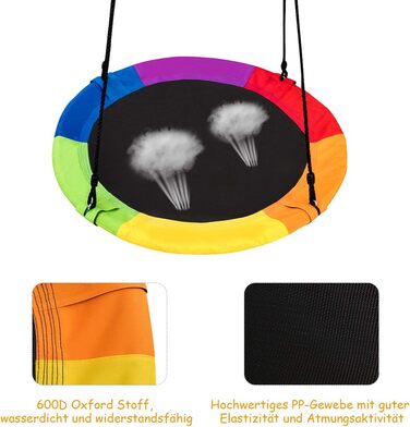 Шоукель DREAMADE для саду: регульована висота, діаметр 100 см, до 150 кг, для дітей та дорослих (кольоровий)