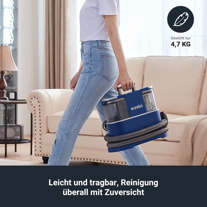 Пилосос-мийник Eureka NEY100: для килимів, диванів, оббивки та авто | Можливість миття та сушіння | 12500Pa, 1.5L бак, формула для чищення