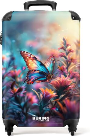 Дитяча валіза, тверда оболонка, ручна поклажа 55x40x20 см (Butterfly Blue-Pink)