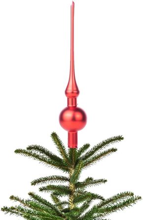 Джек Різдвяна ялинка мереживо Тюрінгського скла 28 см мереживо ручної видувки крижаний лак глянсовий матовий, колір (червоний матовий)