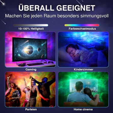 Проектор зоряного неба LED, галактичне світло з пультом та таймером, проєктор зірок для дітей та дорослих, білий, 228x120mm