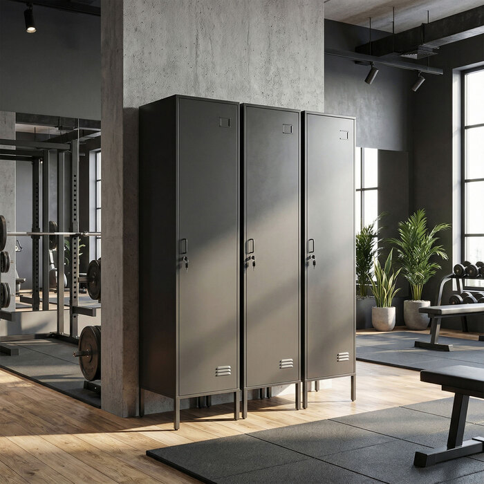 Сталевий шафка з замком та вішалкою для одягу, індивідуальна шафка зі сталі для дому або офісу, чорного кольору