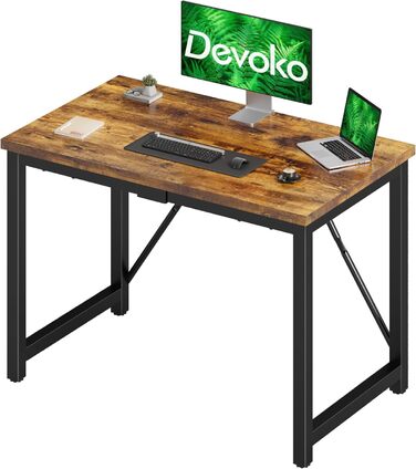 Стіл письмовий Devoko, 100 x 60 x 75 см, для ноутбука, вінтажний коричневий