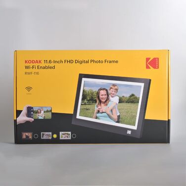 Цифровий фоторамка Kodak 10.1 дюйма з IPS-екраном, підтримкою USB/SD, відтворення фото/музики/відео, календарем та будильником, з пультом дистанційного керування (Чорний)