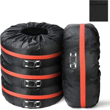 Набір чохлів для шин 4 шт., захисні чохли для шин 13-18 дюймів, з ручкою, для зберігання зимових та літніх шин. Розмір S (діаметр 66 см)