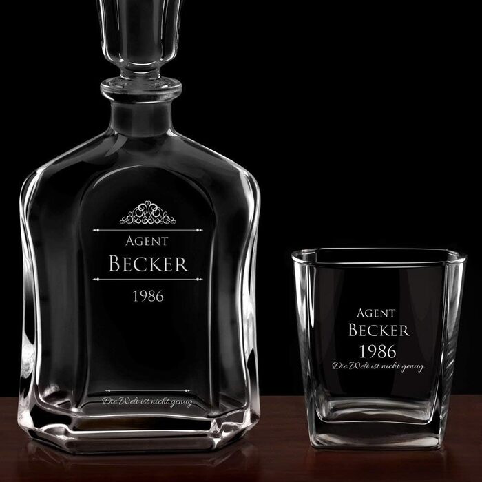 Віскі-карафа Maverton з гравіюванням + набір келихів (2/4/6) - 700 мл. Ідеальний подарунок для чоловіків