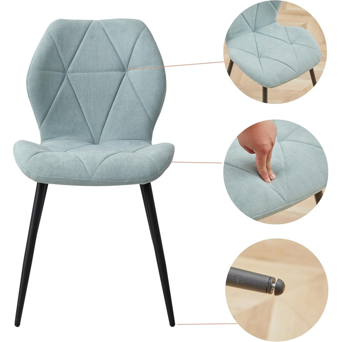 Набір обіднього столу GrandCA HOME з 4 стільцями, діаметр 100 см, для вітальні, кухні, їдальні, сірий та темно-сірий (мрамор + м'ятний)