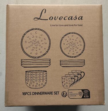 Столовий сервіз з керамограніту, LOVECASA SWEET, 32 шт. и, на 8 осіб, темно-зелений, тарілки, кружки, миски