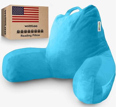 Подушка для сидіння в ліжку з підтримкою спини, великий кут нахилу для дорослих, для перегляду телевізора, підставка для ліжка, для людей з ГЕРХ, печією, відновлення, храпіння, виготовлена у США, 100% піна з пам'яті ефектом