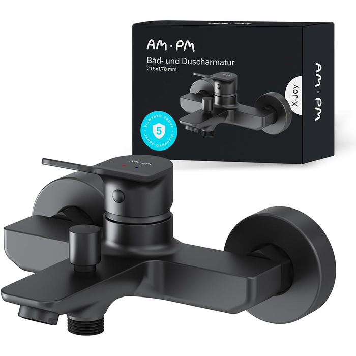 Змішувач для ванни X-Joy X-Joy FXA10022 чорний матовий з виливом, одноручний | Змішувач для ванни та душу