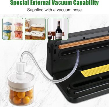 Вакууматор для продуктів 6 в 1, автоматичний вакуумний пакувальник для сухих та вологих продуктів з зовнішнім режимом вакуумування та набором з 20 пакетів