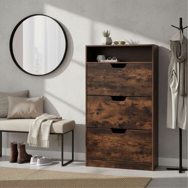 Взуттєва шафа Relaxdays з відкидною дверцями та відкритою полицею