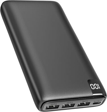 Швидка зарядка 3А, USB C, 4 виходи для смартфонів та планшетів, 26800mAh