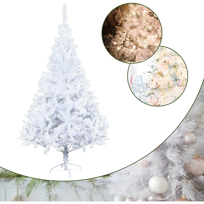 Вставка 1,2 м ялинка Різдвяна ялинка унікальне штучне штучне дерево Різдвяний декор вогнестійкий для різдвяної прикраси (180 см, білий)