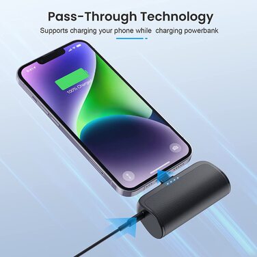 Сумісний з iPhone, LED-дисплей, ультракомпактний (A-Black), 5200mAh, 18W PD