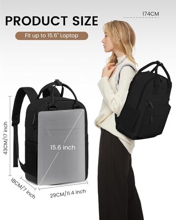 Жіночий рюкзак LOVEVOOK: водонепроникний, для ноутбука 15.6