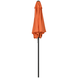 Outsunny Parasol Ø196 см, поворотна парасолька з функцією складання, шестикутна балконна парасолька пляжна парасолька вітрозахисна стабільна ринкова парасолька Crank Parasol Захист від сонця для пляжу Балконний сад, помаранчевий