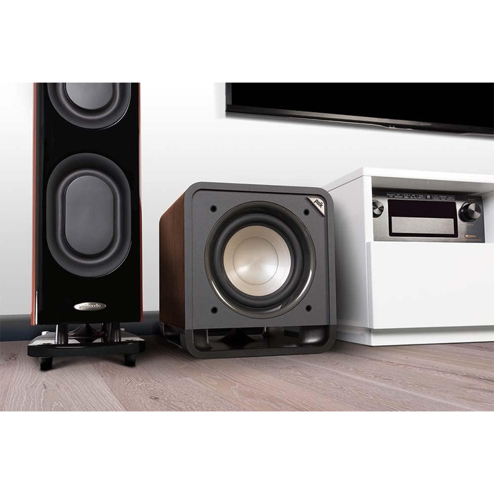 Активний сабвуфер Polk Audio HTS 10, 10 бас, 200 Вт, білий, домашній кінотеатр і музика