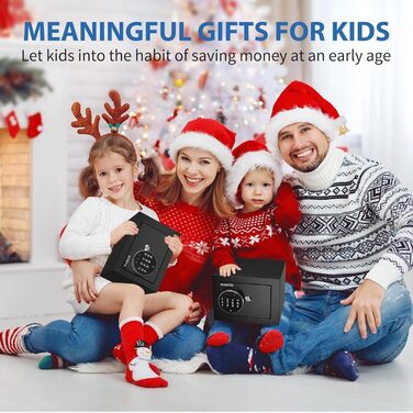 Міні-сейф WASJOYE для дому: компактний сейф з ключем та кодовим замком, 6.6L, для зберігання грошей, документів та цінностей