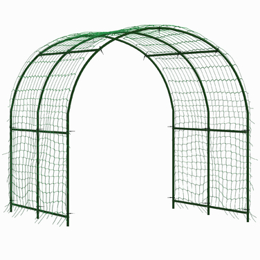 Металева шпалерна сітка для підв'язування рослин, нержавіюча сталь, вигнута, для огірків та інших рослин, 210 x 250 x 216 см, темно-зелений