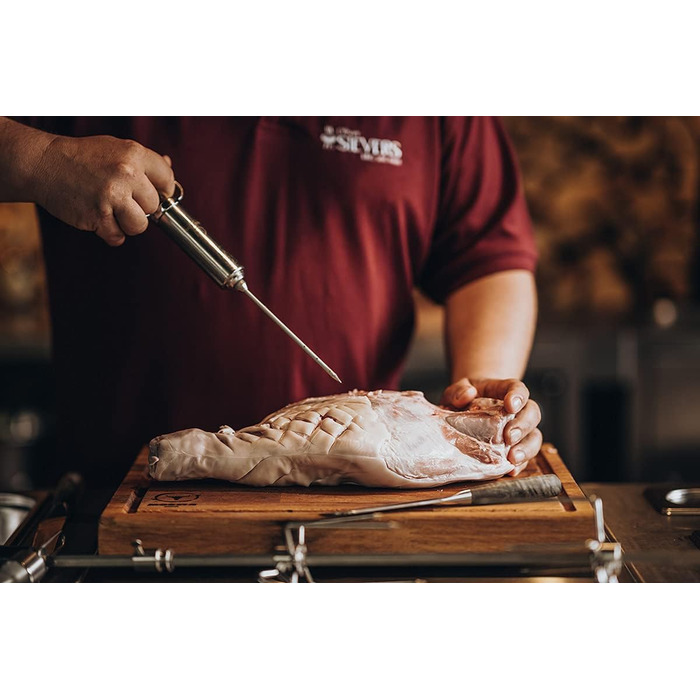 Спринцовка для м'яса MOESTA-BBQ 10396 - нержавіюча сталь, 5 насадок для маринування та приготування