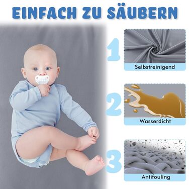 Дитячий манеж з дихаючою сіткою та блискавкою, дитячий манеж Barrier Baby для дітей, 127 x 127 см, сірий 127 x 127 x 68 см