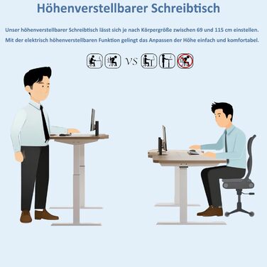 Електричний кутовий стіл з регулюванням висоти 150 см, L-подібний, з 4-ма пам'ятями, з'єднувальна панель, для дому та офісу (150x68 см, темно-коричневий-помаранчевий)