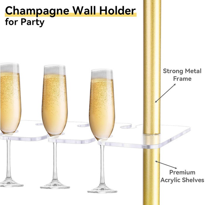 Підставка для шампанського Julymoda на 4 яруси: 32 келихи, прозорий акрил, для вечірок та свят