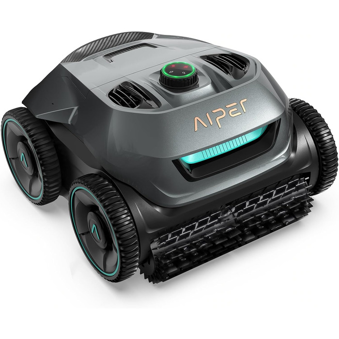 Робот для басейну AIPER: очищення дна та стін, Quad-двигун, WavePath, 3 режими, підйом на стіни, акумуляторний, бездротовий, для басейнів до 150㎡, сірий