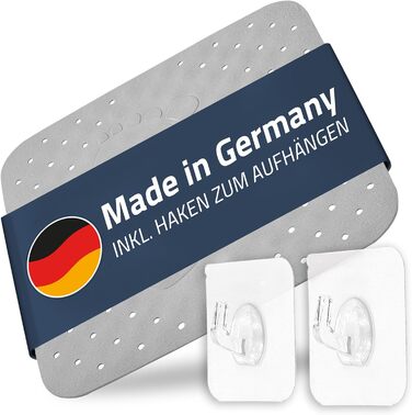 Душова підкладка, Килимок для душу Крок приблизно 54x54 см, сірий, 100 TPE в т.ч. 2 гачка не містить ПВХ, фталатів, свинцю, латексу Протестовано TV Зроблено в Німеччині Сірий 54x54 см