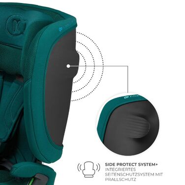 Автокрісло Kinderkraft FIX2GO i-Size 76-150 см (15 міс - 12 років), ISOFIX, Top Tether, SPS+, H-GUARD+, сіре (Green)