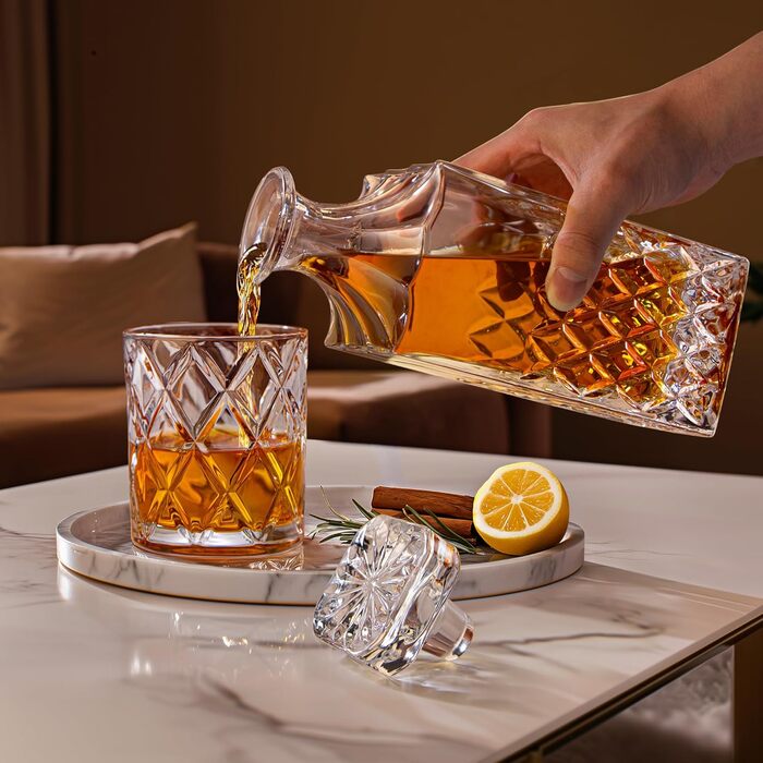 Набір для віскі Lighten Life: кришталевий декантер 849 мл та 4 келихи 280 мл у подарунковій коробці