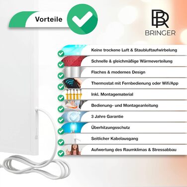 Інфрачервоний обігрівач BR Bringer з рамкою - Обігрівач картин УФ-друк - 60x120см - Париж, Франція (800 Вт, термостат)