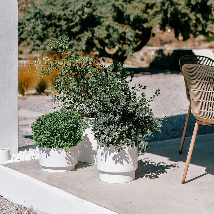 Пластиковий горщик для квітів Tymar з вкладишем, великий (Антрацит DBHER, діаметр 30 см)