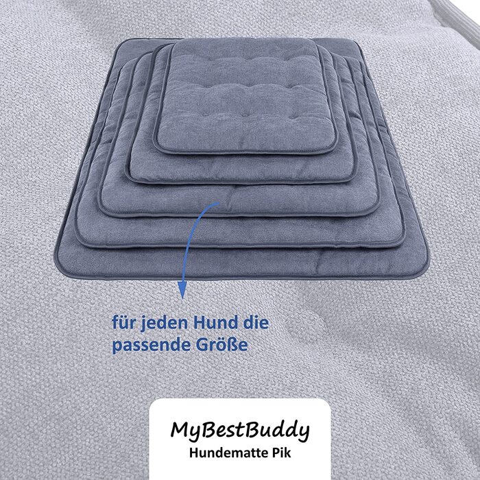 Подушка для собак MyBestBuddy Pik сірого кольору 60x40 см S, стійка до алергії (100 поліестер) - переться при температурі 40C з ворсистим тканинним покриттям - Килимок для собак відповідно. Підстилка для маленьких собак, 60 х 40 см