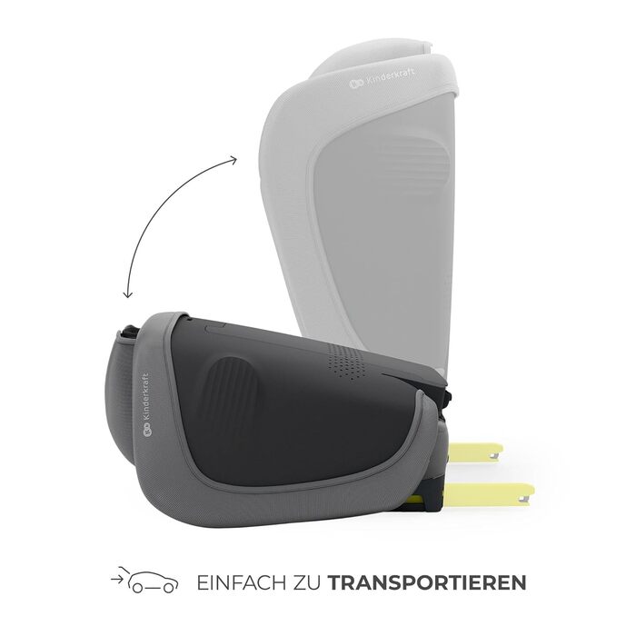 Автокрісло Kinderkraft UNITY 2 i-Size, 100-150 см, 3,5-12 років, сірий (Gray), регульована підголовник, AIR FLOW