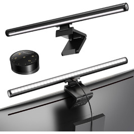 Світлодіодна лампа-панель Douxlife для монітора з підсвічуванням, USB офісна лампа з сенсорним керуванням та пультом, 42 см, регульована яскравість/колірна температура, Screenbar для ПК, чорний