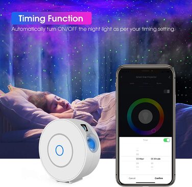 Розумний проектор зоряного неба, Wi-Fi LED, Alexa/Timer, нічник Подарунок (SK20-White)