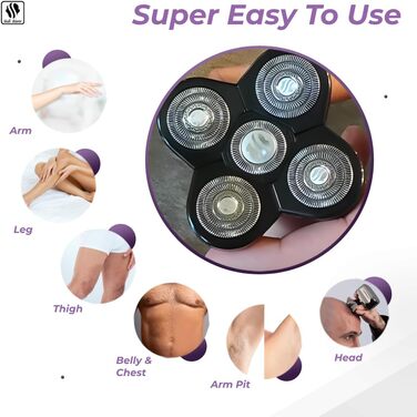 Запасні леза для бритви Skull Shaver Baron (5 голівок) для моделей Pitbull, Palm та Butterfly Kiss, для чутливої шкіри