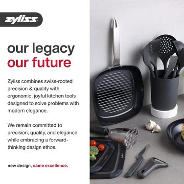 Салатниця Zyliss Easy Spin, 6 л, з мотузковим приводом, неслизьке дно, миска для подачі, AquaVent™-технологія, кнопка стоп, легко миється, сірий колір