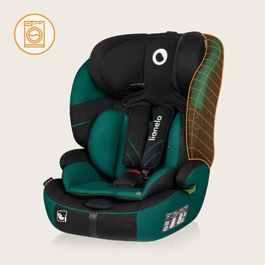 Автокрісло Lionelo Levi One i-Size 76-150 см, група 1 2 3, зелене