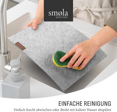 Набір з 12 елементів Smøla: преміальний фетровий набір для сервірування столу з підставками I Темно-сірий, миючий, для посуду I Декор для літа