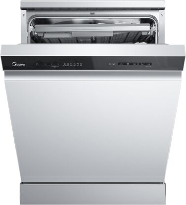 Посудомийна машина Midea SV 5.14K10C, 45 см, 10 комплектів, вбудована, з Wi-Fi, 8 програм, 44 дБ, автоматичне відкриття дверцят, таймер затримки 0-24 год, Inox