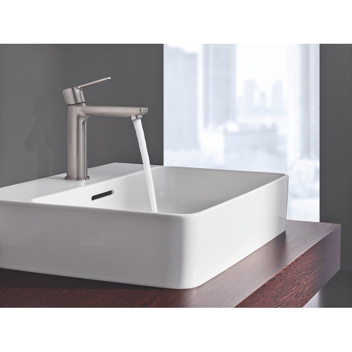 Змішувач для ванної кімнати GROHE Lineare, економічний, нержавіюча сталь, 18 см, з витяжною системою, XS