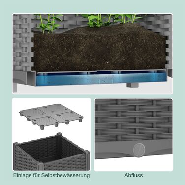 Горщик для рослин Relaxdays з імітацією ротангу