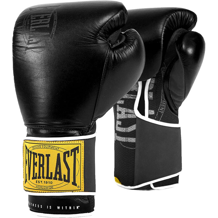 Боксерські рукавички для дорослих унісекс Everlast 1910 класичні тренувальні рукавички чорний 12 унцій